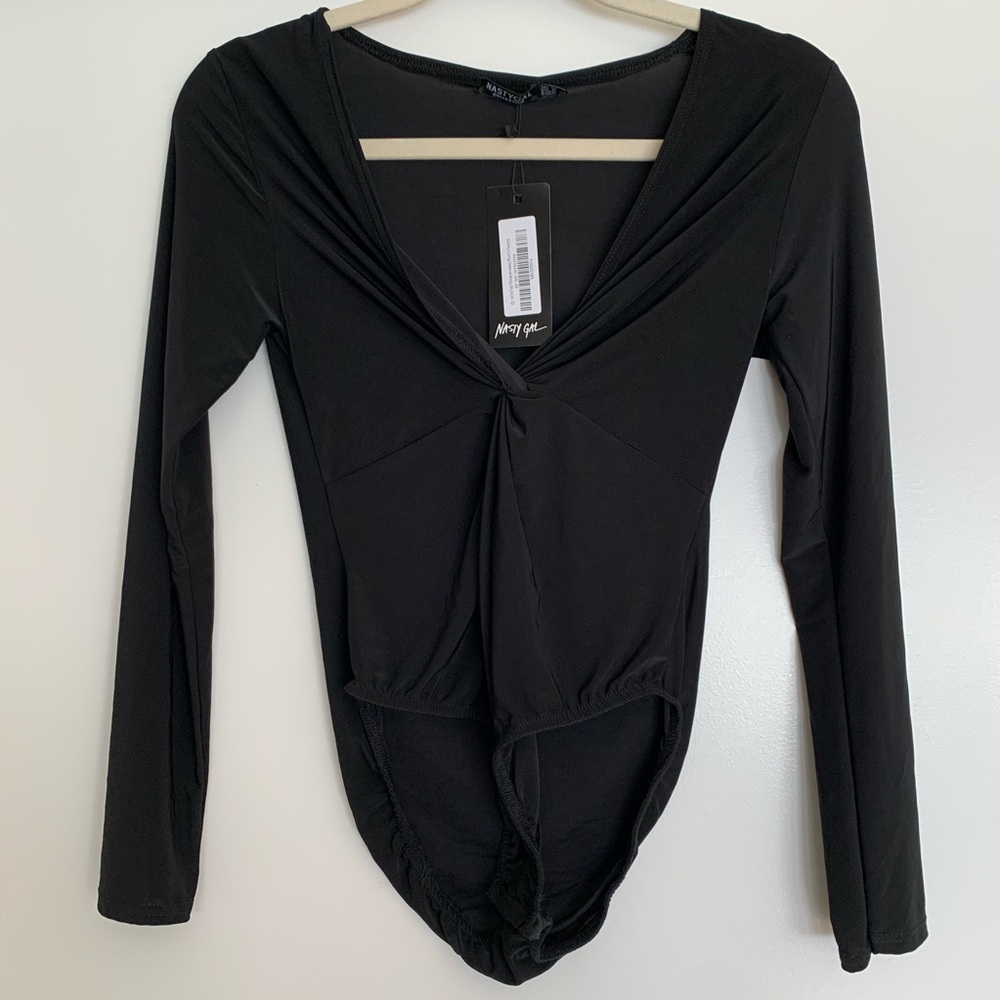 Nasty Gal Black Twisted Bodysuit